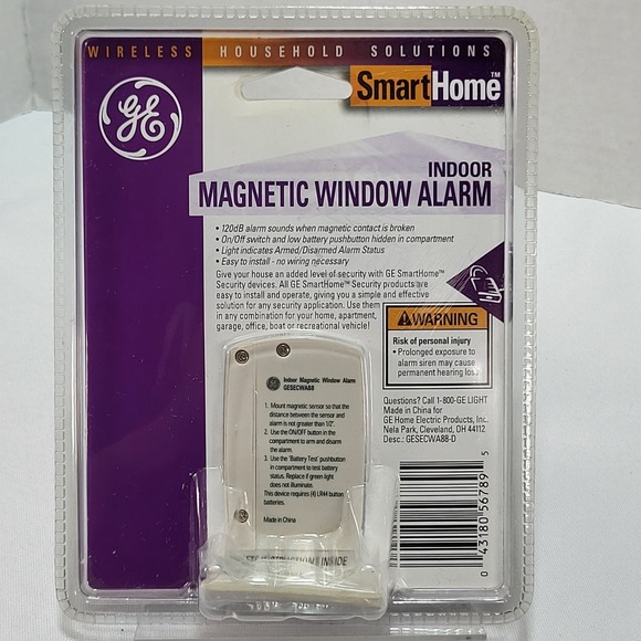 GE Smart Home Security Magnetic Window Alarm No Wiring Needed New Old Stock - Picture 4 of 5